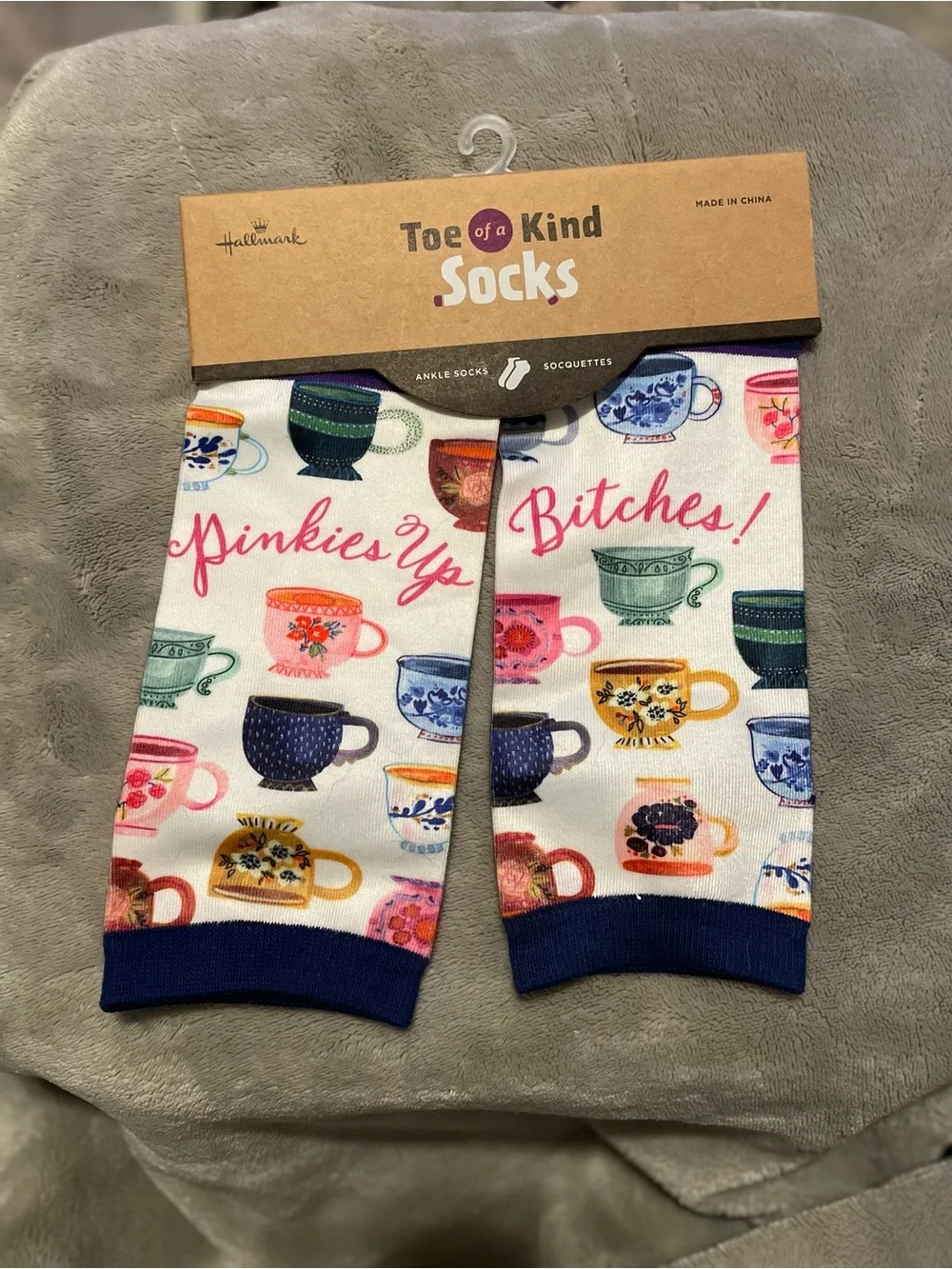 Hallmark B**t*h Socks - White, Pink, Navy, Gold
